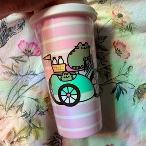 Cute Pink and Green Pusheen Coffee Cup